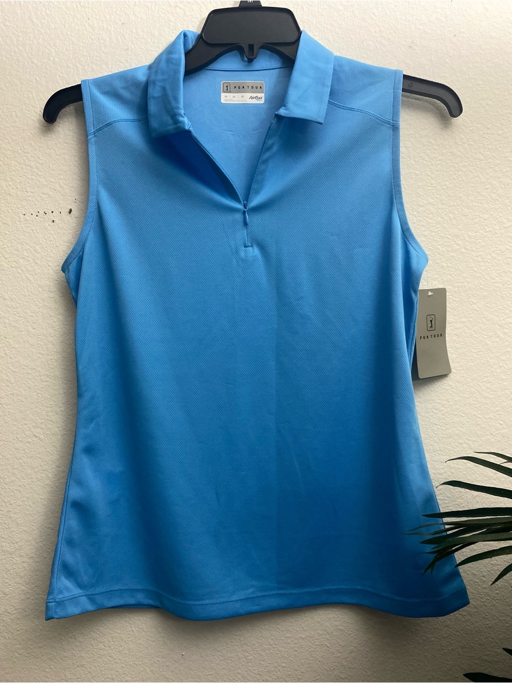 PGA Tour Women’s Sleeveless Polo Top - Bright Blue